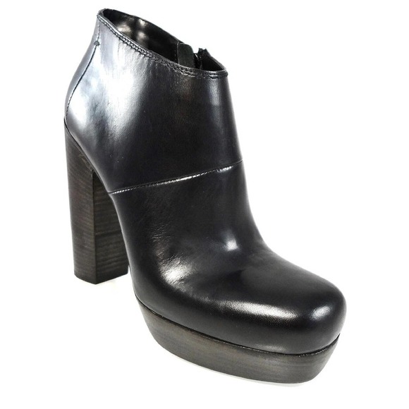 NIB$895 CoSTUME NATIONAL LEATHER ANKLE PLATFORM BOOTS CHUNKY BLOCK HEELS 41 11 - Picture 2 of 12